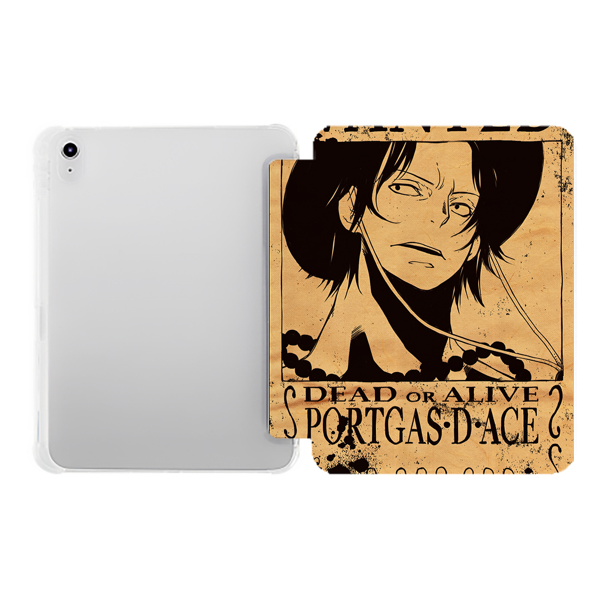 （画像用） ワンピース ONE PIECE IPad ケース ペン収納付き 三つ折りスタンド PUレザー×シリコン 対応機種9.5/10.5/10.9インチ